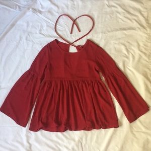 Long Sleeve Ruffle Hem Tunic